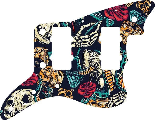 WD Custom Pickguard For Fender American Professional Jazzmaster #GT03 Vintage Flash Tattoo Graphic