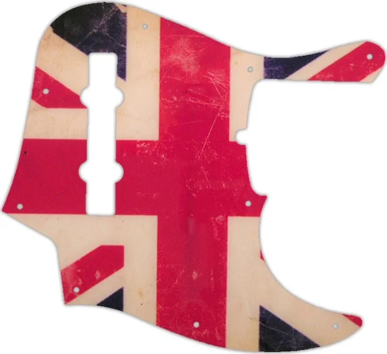 WD Custom Pickguard For Fender American Deluxe 21 Fret 5 String Jazz Bass #G04 British Flag Relic Gr