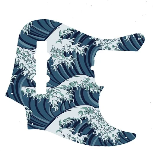 WD Custom Pickguard For Fender American Deluxe 21 Fret Jazz Bass#GT02 Japanese Wave Tattoo Graphic