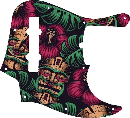 WD Custom Pickguard For Fender American Deluxe 21 Fret 5 String Jazz Bass #GAL01 Aloha Tiki Graphic