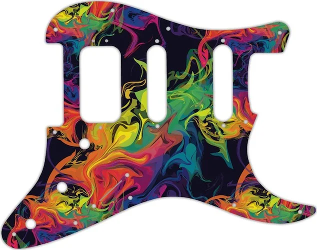 WD Custom Pickguard For Fender American Deluxe Stratocaster #GP01 Rainbow Paint Swirl Graphic