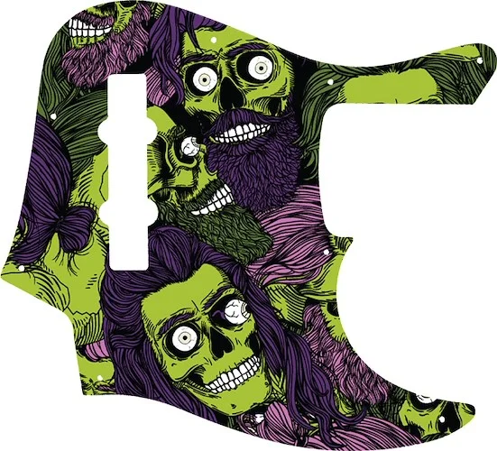 WD Custom Pickguard For Fender American Elite Jazz Bass #GHA02 Zombeard Graphic