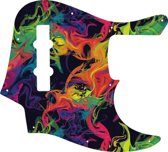 WD Custom Pickguard For Fender American Elite Jazz Bass #GP01 Rainbow Paint Swirl Graphic