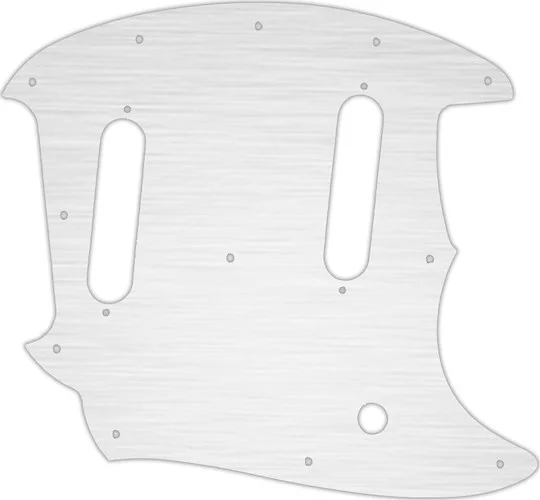 WD Custom Pickguard For Fender American Performer Mustang #13 Simulated Brushed Silver/Black PVC