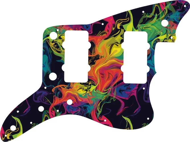 WD Custom Pickguard For Fender American Performer Jazzmaster #GP01 Rainbow Paint Swirl Graphic