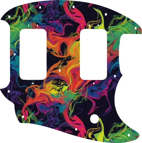 WD Custom Pickguard For Fender American Special Mustang #GP01 Rainbow Paint Swirl Graphic