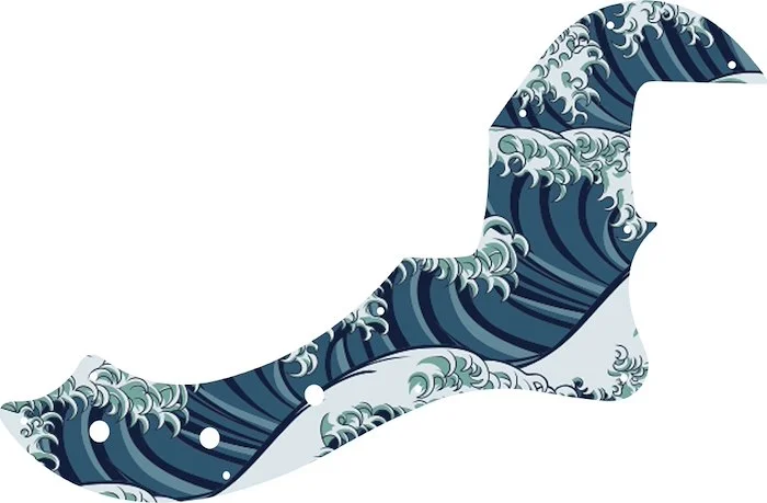 WD Custom Pickguard For Fender American Standard Dimension Bass IV #GT02 Japanese Wave Tattoo Graphic
