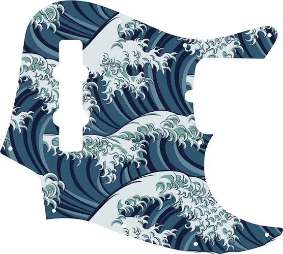 WD Custom Pickguard For Fender American Standard Jazz Bass #GT02 Japanese Wave Tattoo Graphic