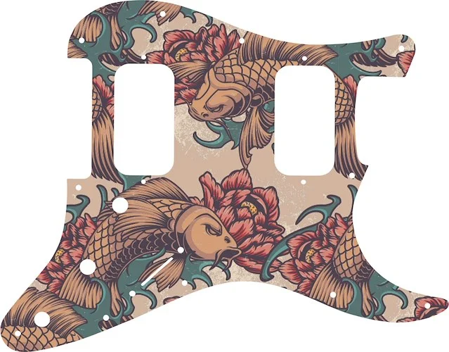 WD Custom Pickguard For Fender Big Apple Or Double Fat Stratocaster #GT01 Koi Tattoo Graphic