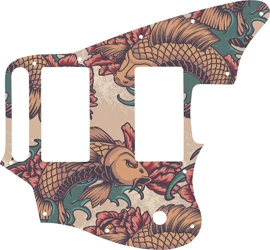 WD Custom Pickguard For Fender Blacktop Jaguar #GT01 Koi Tattoo Graphic