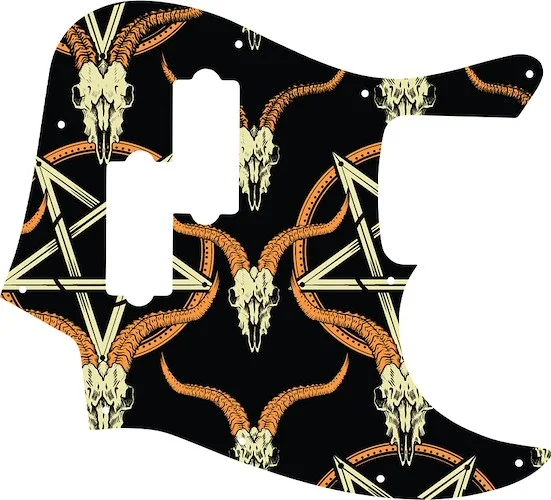 WD Custom Pickguard For Fender Blacktop Jazz Bass #GOC01 Occult Goat Skull & Pentagram Graphic