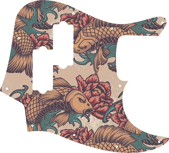 WD Custom Pickguard For Fender Blacktop Jazz Bass #GT01 Koi Tattoo Graphic