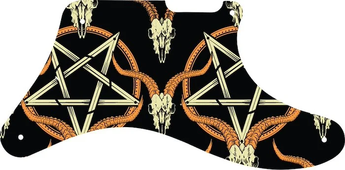 WD Custom Pickguard For Fender Cabronita Telecaster #GOC01 Occult Goat Skull & Pentagram Graphic