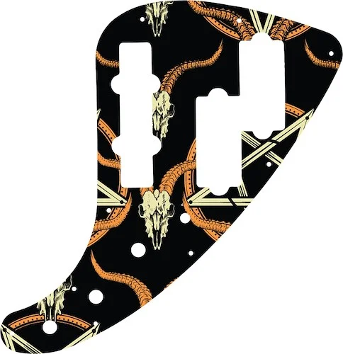 WD Custom Pickguard For Fender JP-90 Jazz Bass #GOC01 Occult Goat Skull & Pentagram Graphic