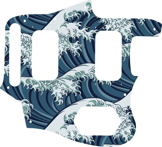 WD Custom Pickguard For Fender Kurt Cobain Signature Series Jaguar #GT02 Japanese Wave Tattoo Graphic