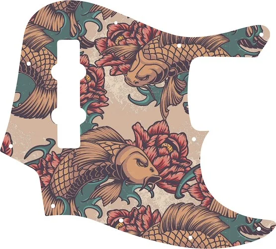 WD Custom Pickguard For Fender Made In Mexico Jazz Bass #GT01 Koi Tattoo Graphic