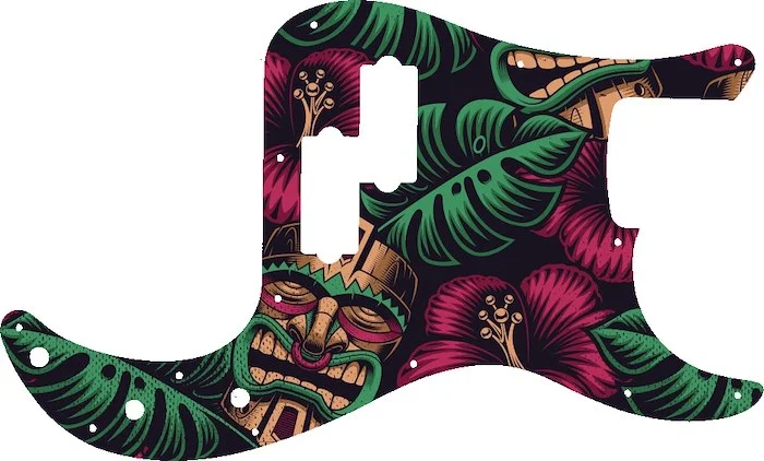 WD Custom Pickguard For Fender Made In Mexico Standard Precision Bass #GAL01 Aloha Tiki Graphic