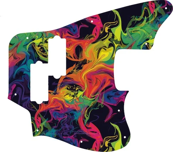 WD Custom Pickguard For Fender Modern Player Jaguar Bass #GP01 Rainbow Paint Swirl Graphic