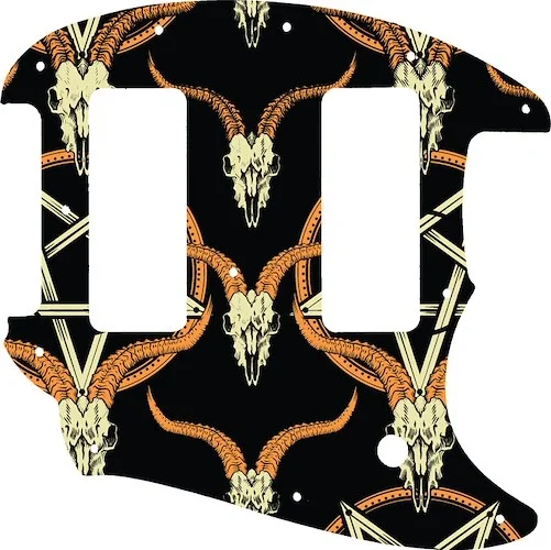 WD Custom Pickguard For Fender OffSet Series Mustang #GOC01 Occult Goat Skull & Pentagram Graphic