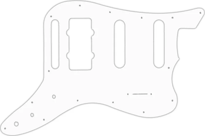 WD Custom Pickguard For Fender Pawn Shop Bass VI #04 White/Black/White