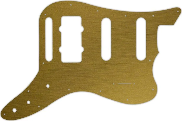 WD Custom Pickguard For Fender Pawn Shop Bass VI #14 Simulated Brushed Gold/Black PVC