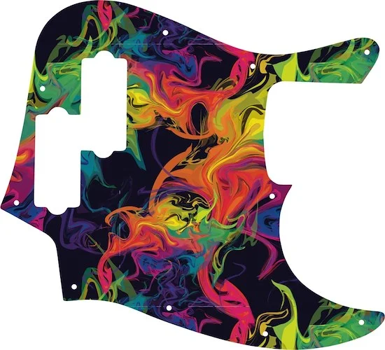WD Custom Pickguard For Fender Reggie Hamilton Jazz Bass #GP01 Rainbow Paint Swirl Graphic