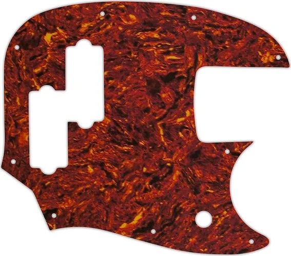 WD Custom Pickguard For Fender Short Scale Mustang Bass PJ #05P Tortoise Shell/Parchment