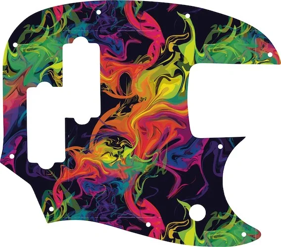 WD Custom Pickguard For Fender Short Scale Mustang Bass PJ #GP01 Rainbow Paint Swirl Graphic