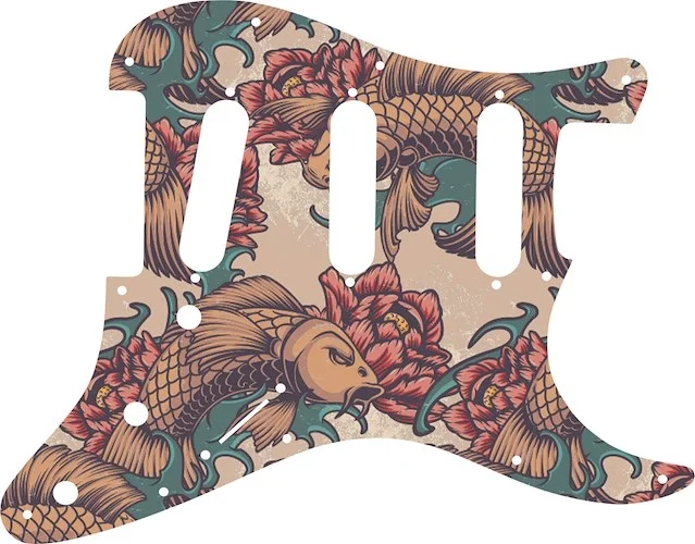 WD Custom Pickguard For Fender Stratocaster #GT01 Koi Tattoo Graphic