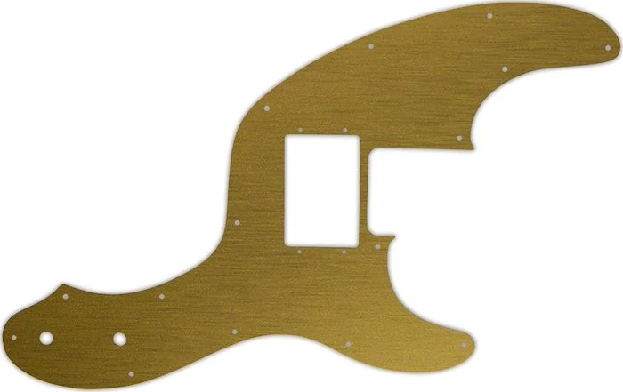 WD Custom Pickguard For Fender Telecaster Bass With Humbucker #14 Simulated Brushed Gold/Black PVC