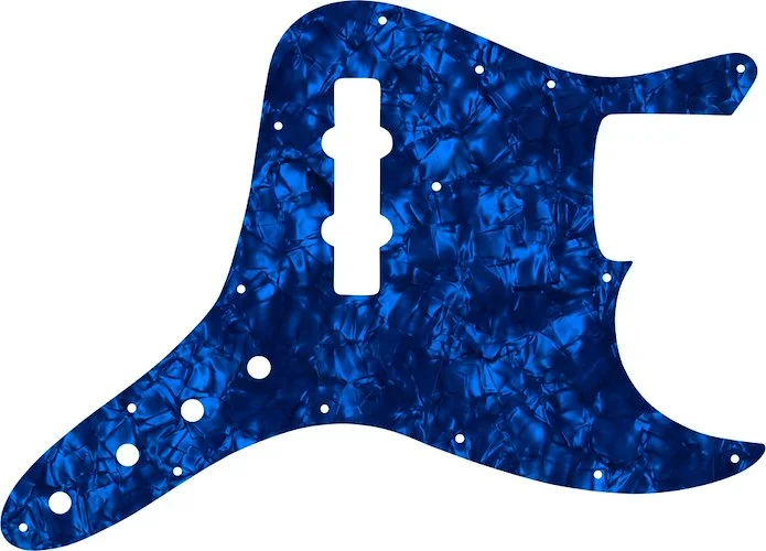 WD Custom Pickguard For Fender Vintage 1970's-1980's 20 Fret Jazz Bass With Custom Integrated Control Plate #28DBP Dark Blue Pearl/Black/White/Black