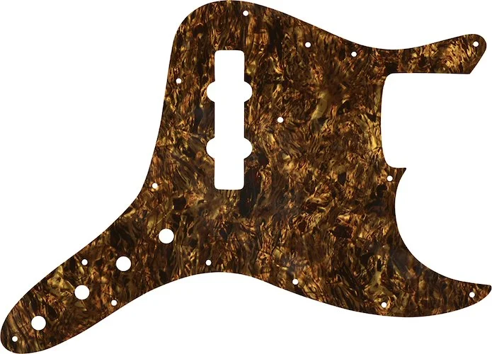 WD Custom Pickguard For Fender Vintage 1970's-1980's 20 Fret Jazz Bass With Custom Integrated Control Plate #28TBP Tortoise Brown Pearl