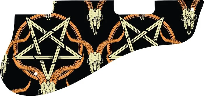 WD Custom Pickguard For Gibson 1960's ES-125 TCD #GOC01 Occult Goat Skull & Pentagram Graphic