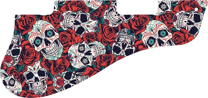 WD Custom Pickguard For Gibson 1960's ES-125 TCD #GS01 Dia De Muertos Calavera Skull & Rose Graphic