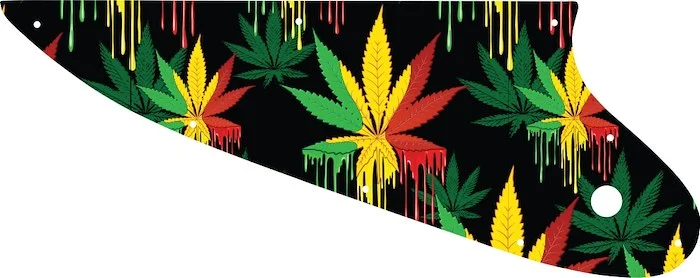WD Custom Pickguard For Gibson 1963-1966 Thunderbird Bass #GC01 Rasta Cannabis Drip Graphic