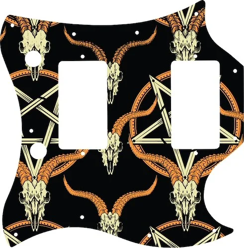 WD Custom Pickguard For Gibson 1963-1970 Full Face SG #GOC01 Occult Goat Skull & Pentagram Graphic