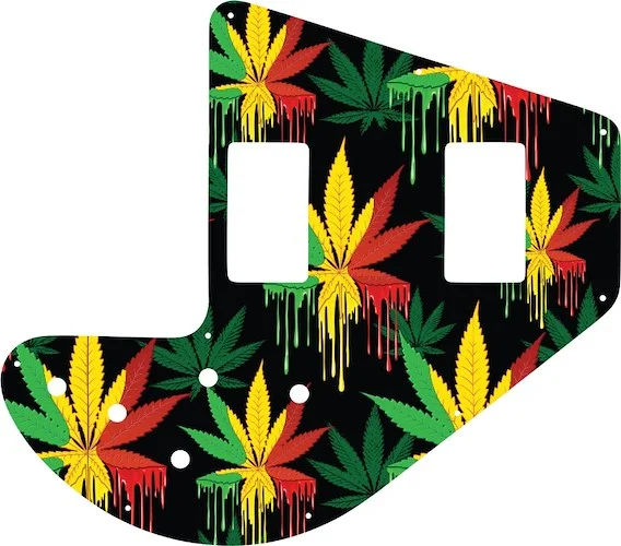 WD Custom Pickguard For Gibson 1975-1983 Ripper Bass #GC01 Rasta Cannabis Drip Graphic