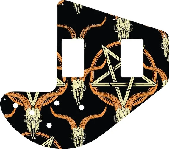 WD Custom Pickguard For Gibson 1975-1983 Ripper Bass #GOC01 Occult Goat Skull & Pentagram Graphic