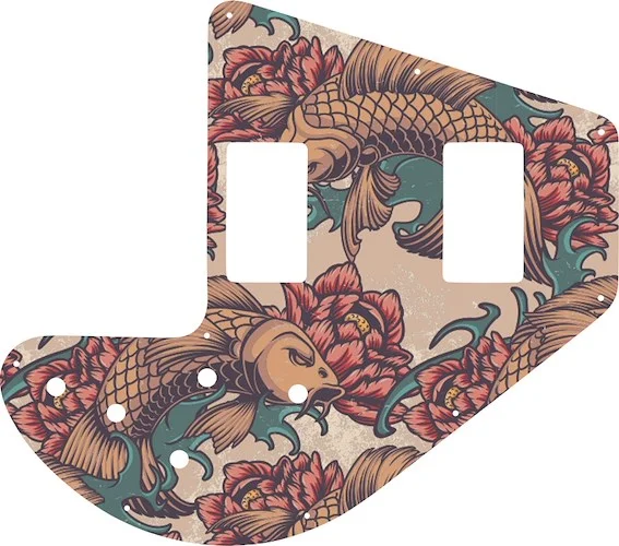 WD Custom Pickguard For Gibson 1975-1983 Ripper Bass #GT01 Koi Tattoo Graphic