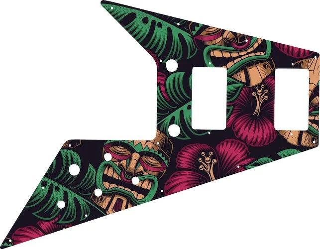 WD Custom Pickguard For Gibson 1989-2018 Flying V '67 Reissue #GAL01 Aloha Tiki Graphic