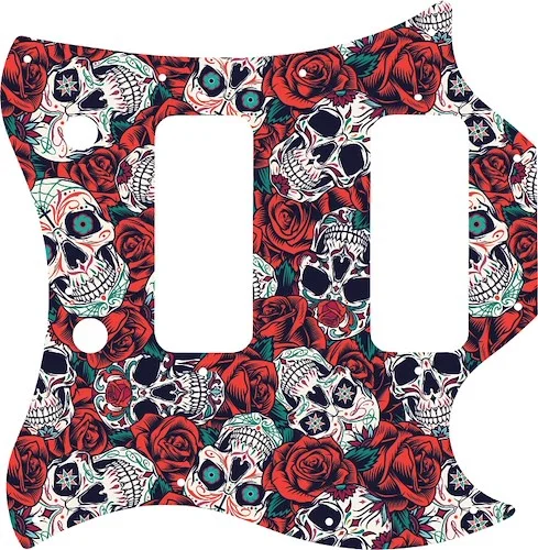WD Custom Pickguard For Gibson 2008 SG Classic #GS01 Dia De Muertos Calavera Skull & Rose Graphic