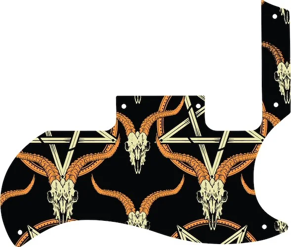 WD Custom Pickguard For Gibson 2010-2012 '60s Tribute SG Special #GOC01 Occult Goat Skull & Pentagram Graphic