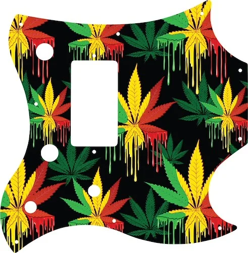 WD Custom Pickguard For Gibson 2011 SG Style Melody Maker #GC01 Rasta Cannabis Drip Graphic