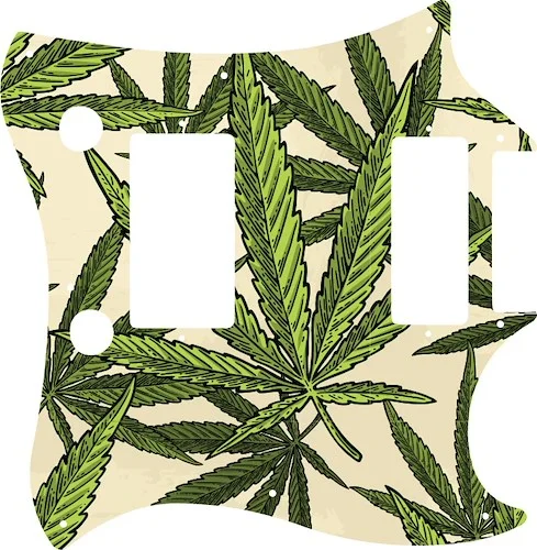 WD Custom Pickguard For Gibson 2014 Limited Edition Exclusive Run SG 24 Fret With Firebird Mini Humbucker #GC02 Cannabis Leaf Graphic