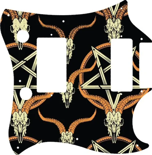 WD Custom Pickguard For Gibson 2014 Limited Edition Exclusive Run SG 24 Fret With Firebird Mini Humbucker #GOC01 Occult Goat Skull & Pentagram Graphic