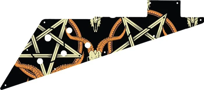 WD Custom Pickguard For Gibson 2019-Present Original Collection Flying V #GOC01 Occult Goat Skull & Pentagram Graphic