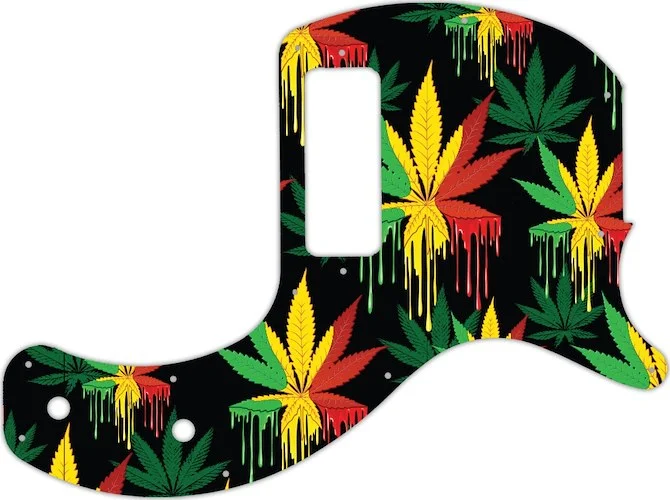 WD Custom Pickguard For Gibson 2019-Present Les Paul Junior Tribute DC #GC01 Rasta Cannabis Drip Gra