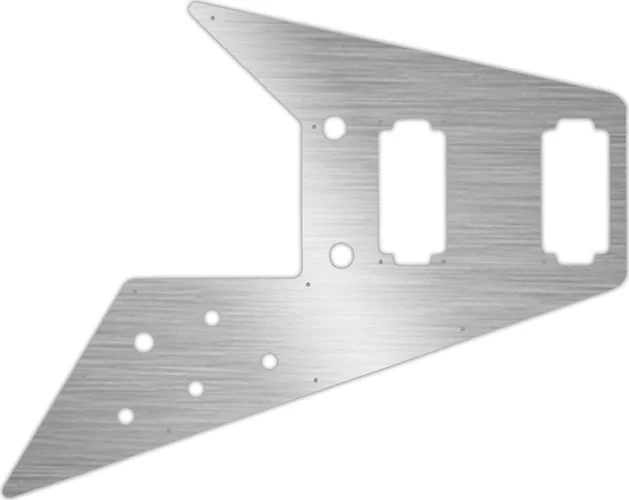 WD Custom Pickguard For Gibson 2020 Original Collection 70s Flying V #13 Simulated Brushed Silver/Black PVC