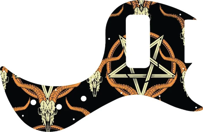 WD Custom Pickguard For Gibson 5 String EB5 Bass #GOC01 Occult Goat Skull & Pentagram Graphic