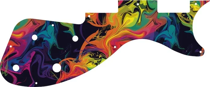 WD Custom Pickguard For Gibson M2 S-Series Les Paul #GP01 Rainbow Paint Swirl Graphic